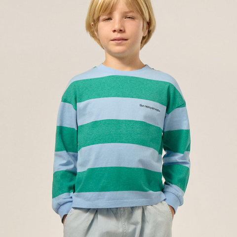 The Campamento（カンパメント） 2025SS  GREEN STRIPES LONG SLEEVES KIDS SHIRT 長袖ボーダー柄トップス