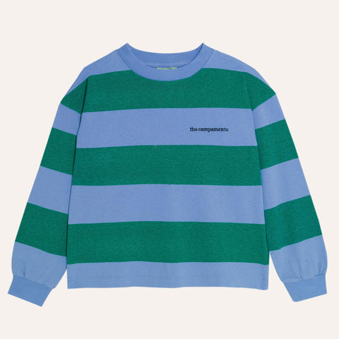 The Campamento（カンパメント） 2025SS  GREEN STRIPES LONG SLEEVES KIDS SHIRT 長袖ボーダー柄トップス