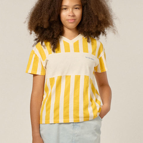 The Campamento（カンパメント） 2025SS  YELLOW STRIPE KIDS T-SHIRT  ストライプ柄半袖Tシャツ