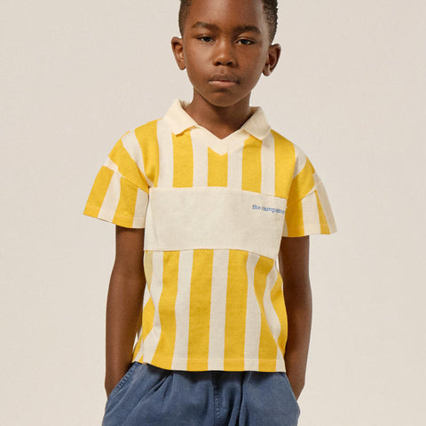 The Campamento（カンパメント） 2025SS  YELLOW STRIPE KIDS T-SHIRT  ストライプ柄半袖Tシャツ