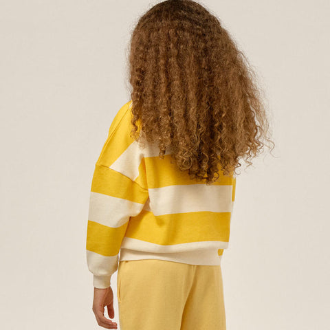 The Campamento（カンパメント） 2025SS  YELLOW STRIPES OVERSIZED KIDS SWEATSHIRT 長袖ボーダー柄オーバーサイズスウェットシャツ