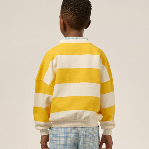 The Campamento（カンパメント） 2025SS  YELLOW STRIPES OVERSIZED KIDS SWEATSHIRT 長袖ボーダー柄オーバーサイズスウェットシャツ