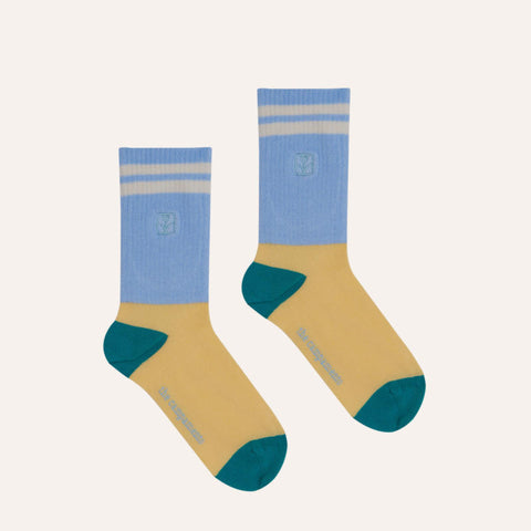 The Campamento（カンパメント） 2025SS  COLOR BLOCK KIDS SOCKS -Blue Yellow- キッズソックス