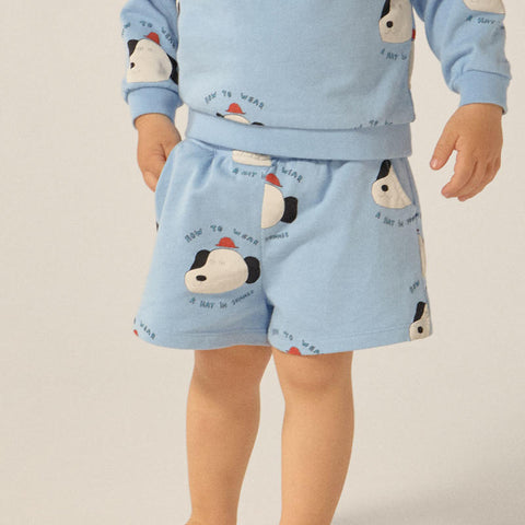 The Campamento（カンパメント） 2025SS DOGS ALLOVER BABY SHORTS -light blue- ベビーショートパンツ