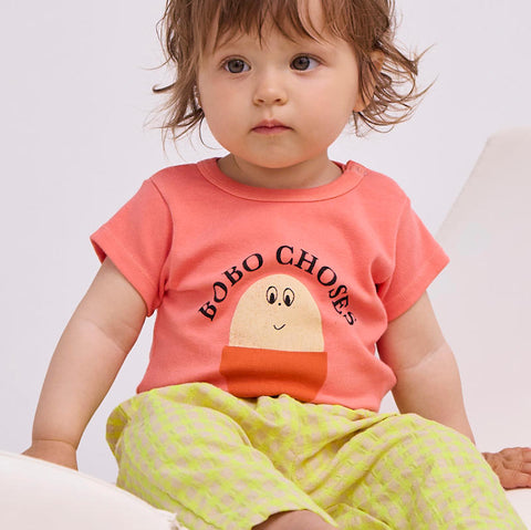 【D1】BOBO CHOSES（ボボショーズ）2025SS Morning Egg body 半袖ロンパース.