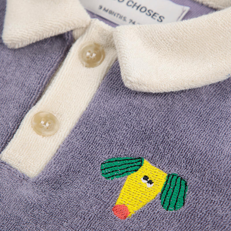 D1】BOBO CHOSES（ボボショーズ）2025SS Happy Dog terry cloth polo テリー地半袖ポロシャツ