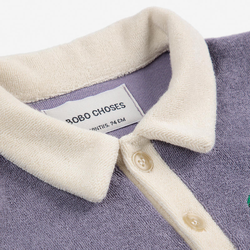 D1】BOBO CHOSES（ボボショーズ）2025SS Happy Dog terry cloth polo テリー地半袖ポロシャツ