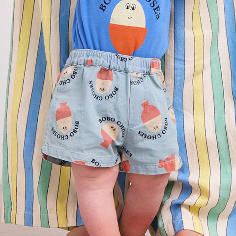 【D1】BOBO CHOSES（ボボショーズ）2025SS Morning Egg all over denim shorts ショートパンツ.