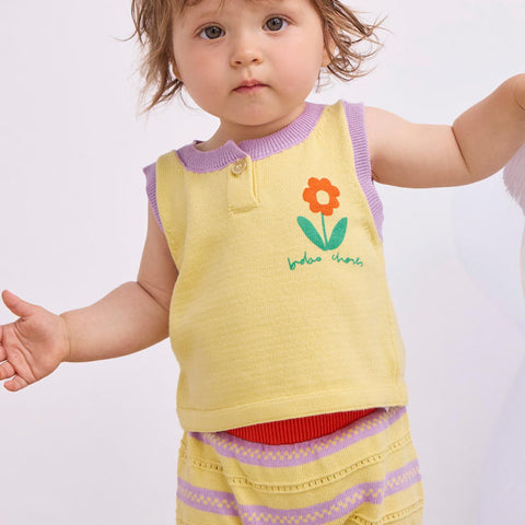 【D1】BOBO CHOSES（ボボショーズ）2025SS Flower knitted top　ニットタンクトップ