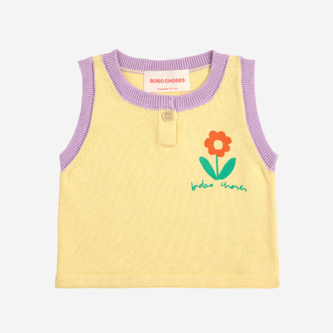 【D1】BOBO CHOSES（ボボショーズ）2025SS Flower knitted top　ニットタンクトップ