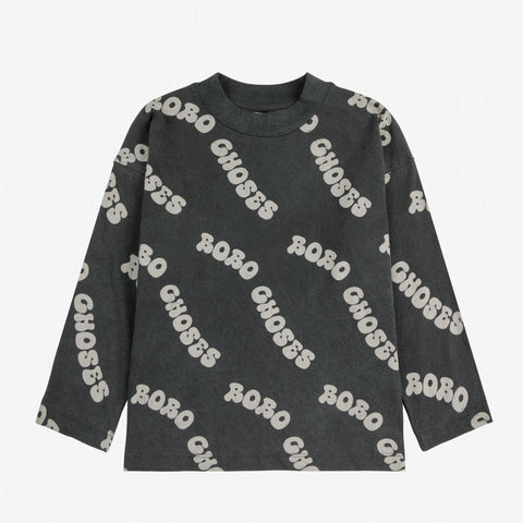 【D1】BOBO CHOSES（ボボショーズ）2025SS Wavy Bobo Choses all over long sleeve T-shirt キッズ長袖Tシャツ