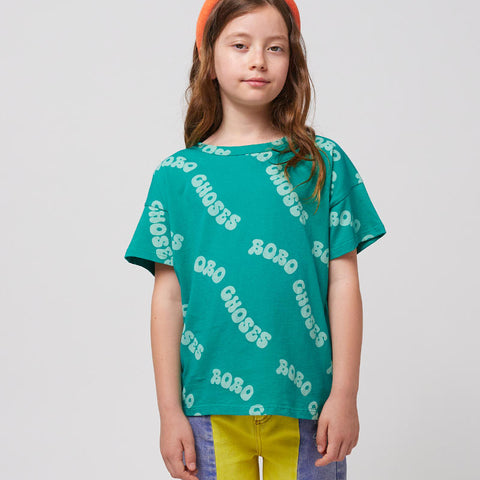 【D1】BOBO CHOSES（ボボショーズ）2025SS Wavy Bobo Choses all over short sleeve T-shirt キッズ半袖Tシャツ