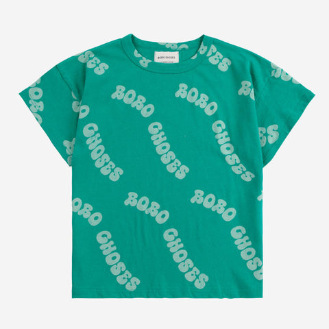 【D1】BOBO CHOSES（ボボショーズ）2025SS Wavy Bobo Choses all over short sleeve T-shirt キッズ半袖Tシャツ