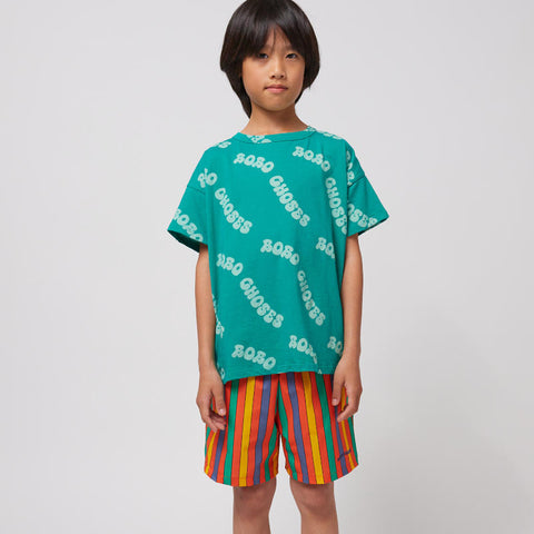 【D1】BOBO CHOSES（ボボショーズ）2025SS Wavy Bobo Choses all over short sleeve T-shirt キッズ半袖Tシャツ