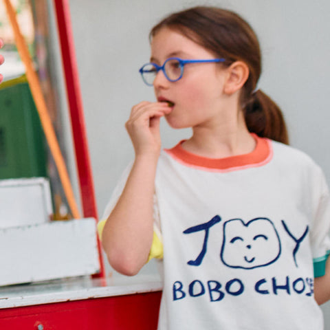 【D1】BOBO CHOSES（ボボショーズ）2025SS Smiling T-shirt キッズ半袖Tシャツ