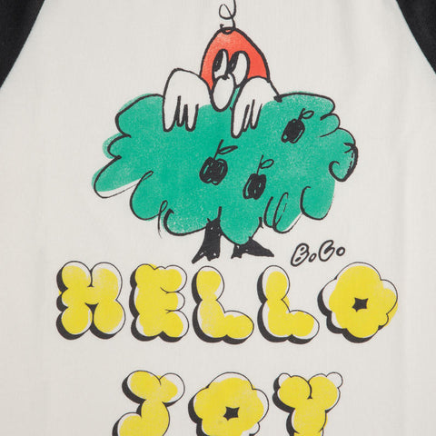 【D1】BOBO CHOSES 2025SS Hello Joy ranglan sleeves T-shirt キッズ半袖ラグランTシャツ