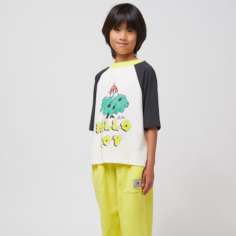 【D1】BOBO CHOSES 2025SS Hello Joy ranglan sleeves T-shirt キッズ半袖ラグランTシャツ