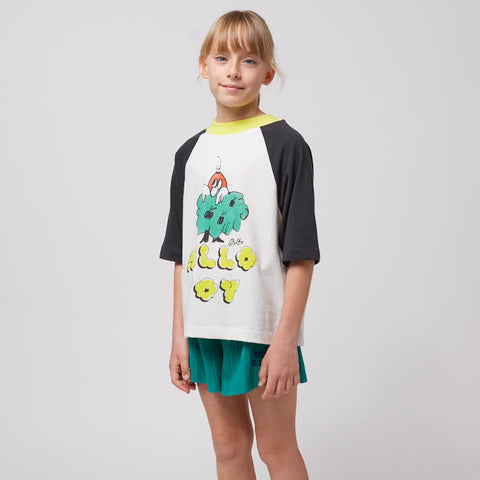 【D1】BOBO CHOSES 2025SS Hello Joy ranglan sleeves T-shirt キッズ半袖ラグランTシャツ