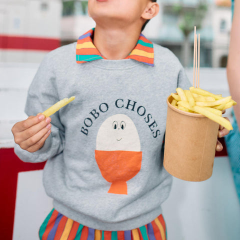 【D1】BOBO CHOSES 2025SS Morning Egg sweatshirt キッズスウェットシャツ