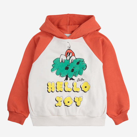 【D1】BOBO CHOSES（ボボショーズ）2025SS Hello Joy ranglan sleeves hoodie キッズスウェットパーカー