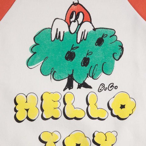 【D1】BOBO CHOSES（ボボショーズ）2025SS Hello Joy ranglan sleeves hoodie キッズスウェットパーカー