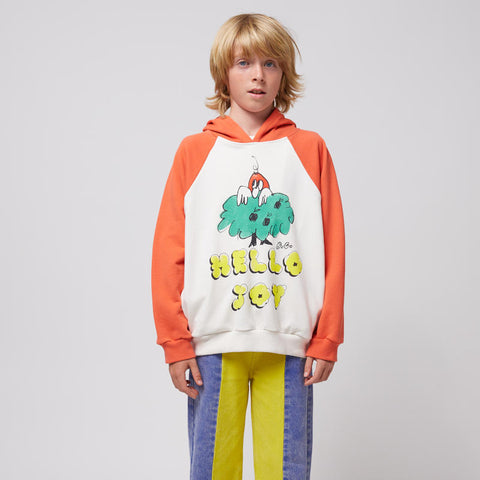 【D1】BOBO CHOSES（ボボショーズ）2025SS Hello Joy ranglan sleeves hoodie キッズスウェットパーカー