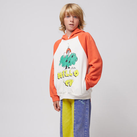 【D1】BOBO CHOSES（ボボショーズ）2025SS Hello Joy ranglan sleeves hoodie キッズスウェットパーカー