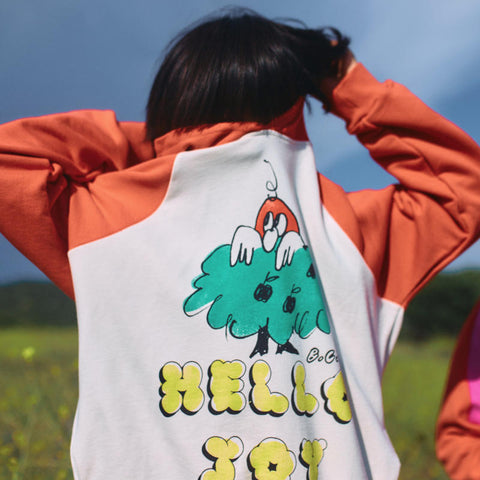 【D1】BOBO CHOSES（ボボショーズ）2025SS Hello Joy ranglan sleeves hoodie キッズスウェットパーカー