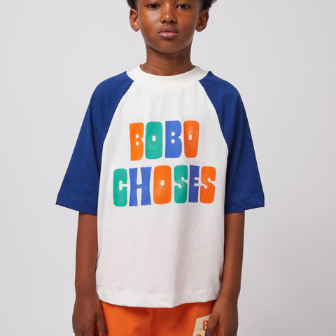 【D2】BOBO CHOSES（ボボショーズ）2025SS Multicolor Bobo Choses ranglan T-shirt キッズ半袖ラグランTシャツ