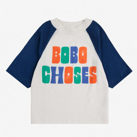 【D2】BOBO CHOSES（ボボショーズ）2025SS Multicolor Bobo Choses ranglan T-shirt キッズ半袖ラグランTシャツ