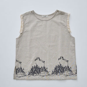 【3月入荷次第お届けのご予約】 elfinFolk（エルフィンフォルク）2025SS womens ElfHeim Sleeveless Tops natural  ノースリーブトップス　レディース