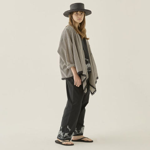 elfinFolk（エルフィンフォルク）2025SS   womens ElfHeim Wide Pants　black  デザインプリントワイドパンツ　レディース