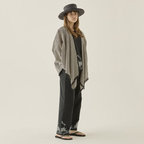 elfinFolk（エルフィンフォルク）2025SS   womens ElfHeim Wide Pants　black  デザインプリントワイドパンツ　レディース