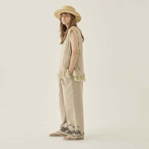 elfinFolk（エルフィンフォルク）2025SS   womens ElfHeim Wide Pants　natural  デザインプリントワイドパンツ　レディース