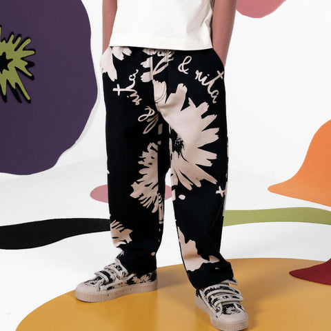 【2/2まで送料無料】WOLF&RITA（ウルフアンドリタ） 2025SS CELSO BOTANICAL BLACK Trousers ボタニカル柄パンツ