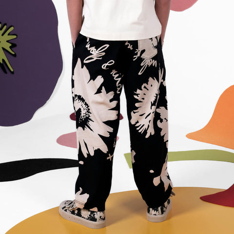 【2/2まで送料無料】WOLF&RITA（ウルフアンドリタ） 2025SS CELSO BOTANICAL BLACK Trousers ボタニカル柄パンツ