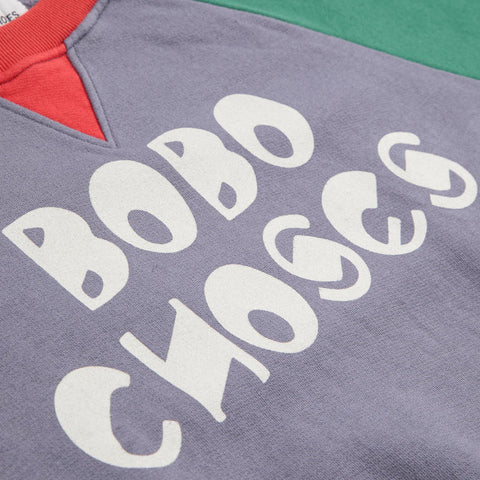 【D2】BOBOCHOSES（ボボショーズ）2025AW BOBOCHOSES color block ranglan sweatshirt キッズスウェットシャツ