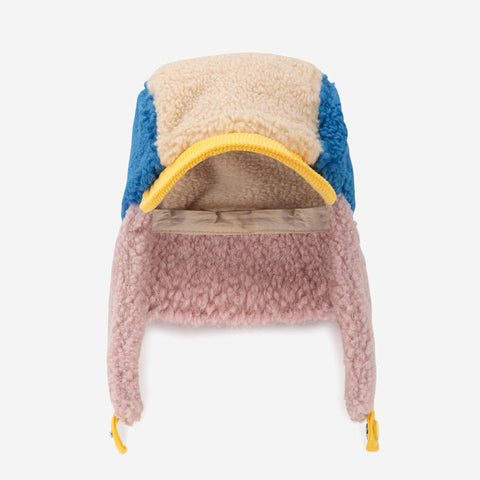 【D2】BOBOCHOSES（ボボショーズ）2025AW BOBOCHOSES color block sheepskin chapka -baby-　ボアチャプカ、ベビー帽子