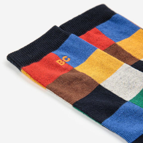 【D2】BOBOCHOSES（ボボショーズ）2025AW Multicolor Tiles long socks　キッズソックス、靴下