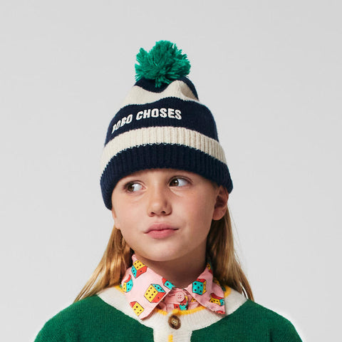 【D2】BOBOCHOSES（ボボショーズ）2025AW BOBOCHOSES striped beanie　ビーニー、ニット帽、キッズ帽子