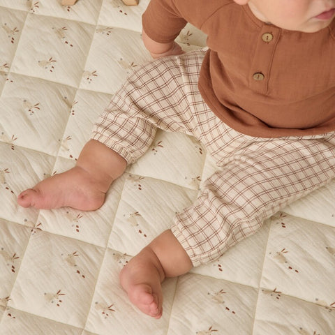 【D1】Quincy Mae（クインシーメイ）2025AW　WOVEN PANT -CEDAR CHECK - チェック柄パンツ