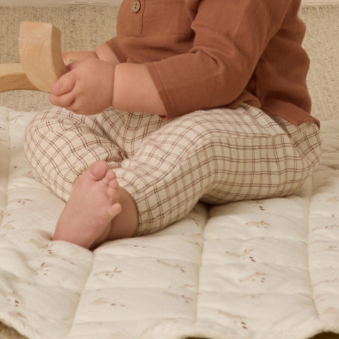 Quincy Mae 2024AW EDEN ROMPER PLUM GINGHAM Rompers