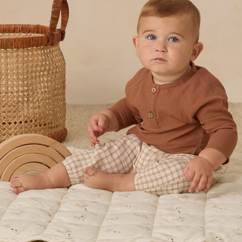 Quincy Mae 2024AW EDEN ROMPER PLUM GINGHAM Rompers