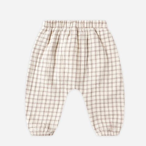 Quincy Mae 2024AW EDEN ROMPER PLUM GINGHAM Rompers