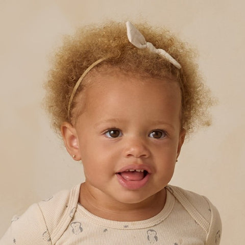 Quincy Mae 2024AW RIBBED KNOTTED HEADBAND GOLDEN STRIPE Baby Turban (Hairband)