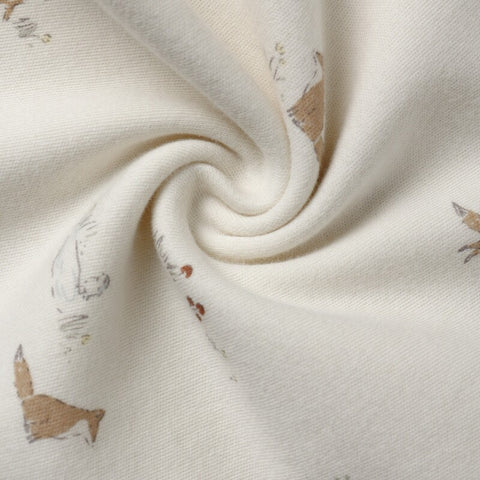 【D1】Quincy Mae（クインシーメイ）2025AW JERSEY BODYSUIT　2 PACK  -FOX LAND, FERN STRIPE-  ロンパース 2セット