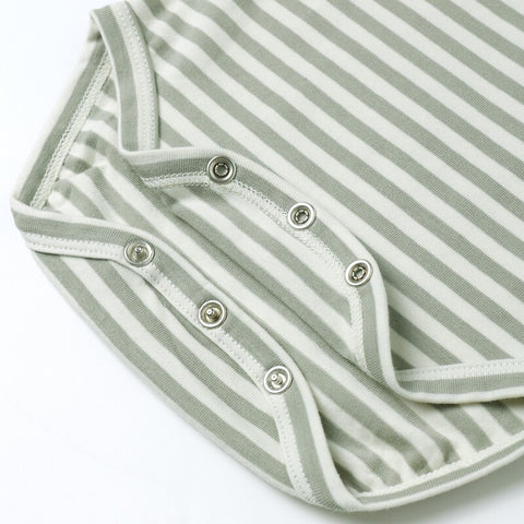 【D1】Quincy Mae（クインシーメイ）2025AW JERSEY BODYSUIT　2 PACK  -FOX LAND, FERN STRIPE-  ロンパース 2セット