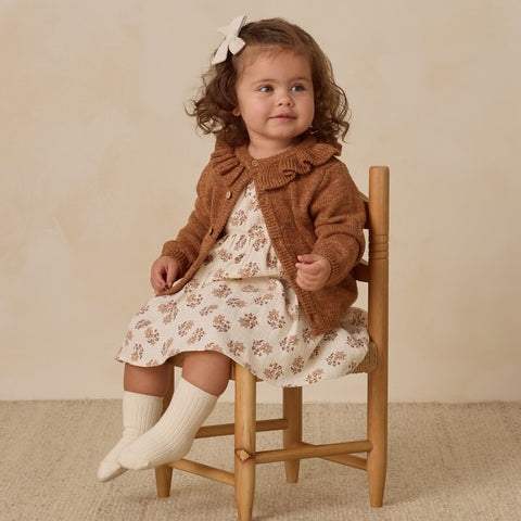 Quincy Mae 2024AW RUFFLE COLLAR BUTTON DRESS