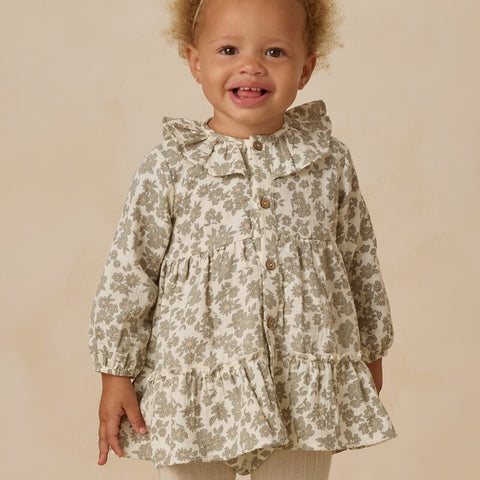 Quincy Mae 2024AW RUFFLE COLLAR BUTTON DRESS