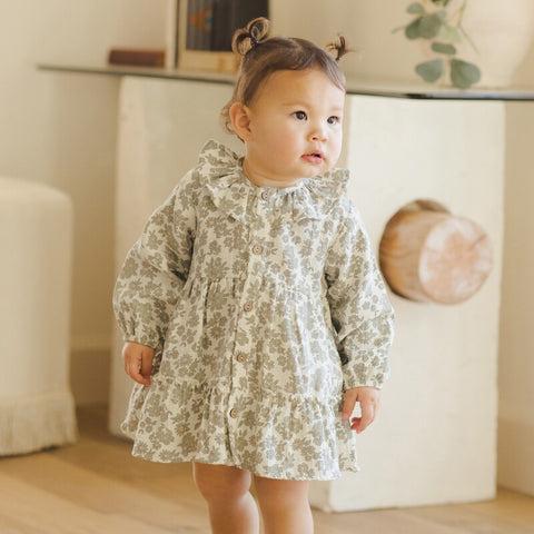 Quincy Mae 2024AW RUFFLE COLLAR BUTTON DRESS